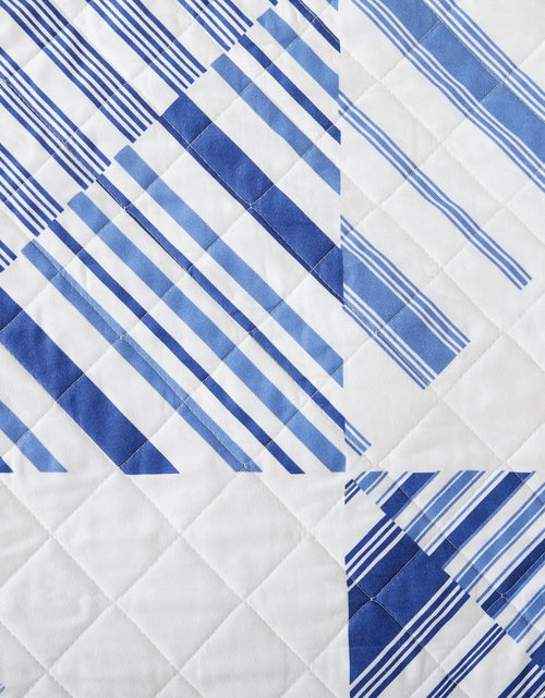 Load image into Gallery viewer, Navy Stripe Quilt - Midnight Bay Collection
