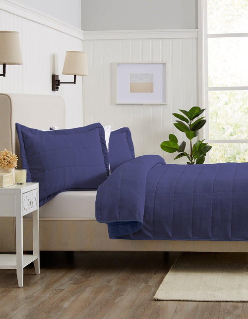 Load image into Gallery viewer, Textured Striped Quilt Set - Ellie Collection
