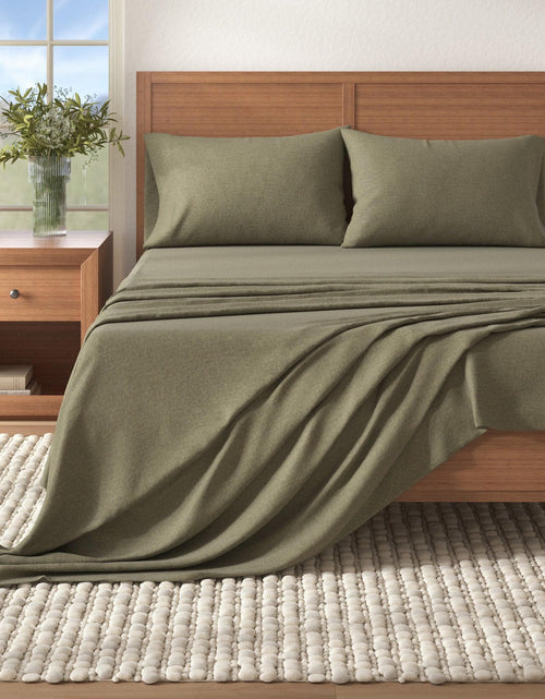 Load image into Gallery viewer, Heathered Solid Cotton Blend Flannel Sheet Set - Anders Collection

