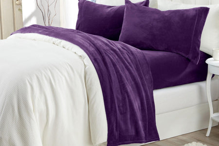 Solid Jewel-Toned Plush Sheet - Velvet Luxe Collection