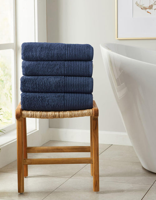 Load image into Gallery viewer, 4 Pack Cotton Bath Towels - Kasper Collection
