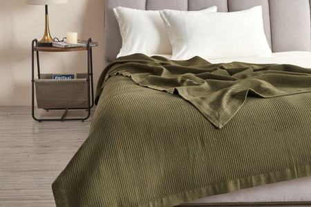 100% Cotton Small Waffle Weave Blanket - Hazel Collection