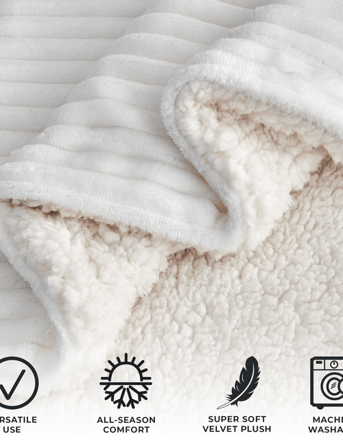 Load image into Gallery viewer, Ribbed Sherpa Throw Blanket - Corduroy Collection
