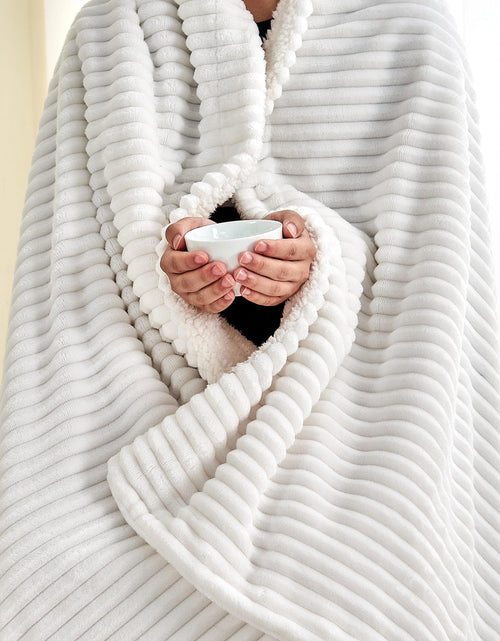 Load image into Gallery viewer, Ribbed Sherpa Throw Blanket - Corduroy Collection
