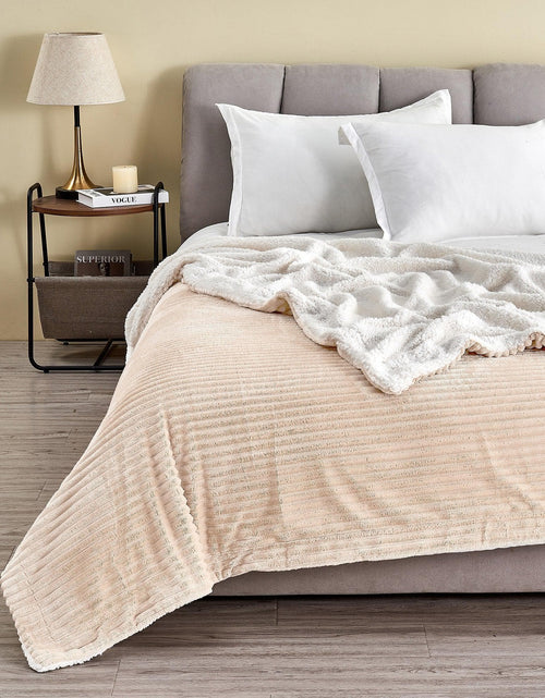 Load image into Gallery viewer, Ribbed Sherpa Throw Blanket - Corduroy Collection
