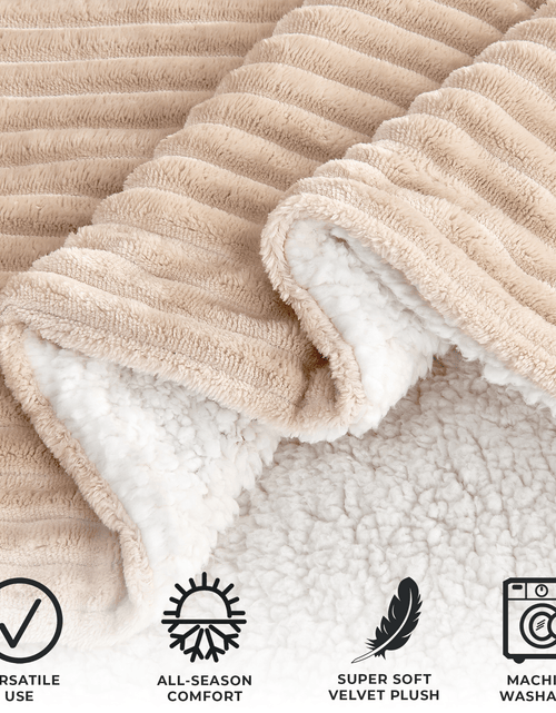 Load image into Gallery viewer, Ribbed Sherpa Throw Blanket - Corduroy Collection
