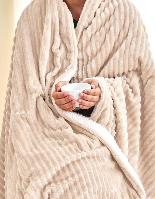 Load image into Gallery viewer, Ribbed Sherpa Throw Blanket - Corduroy Collection
