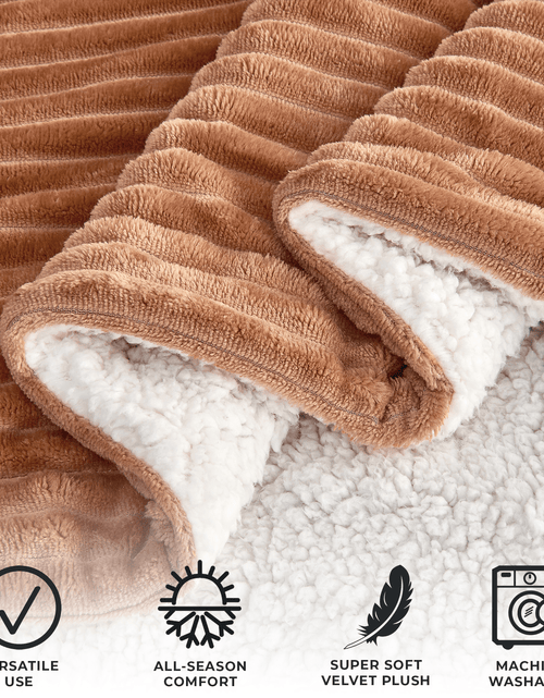Load image into Gallery viewer, Ribbed Sherpa Throw Blanket - Corduroy Collection
