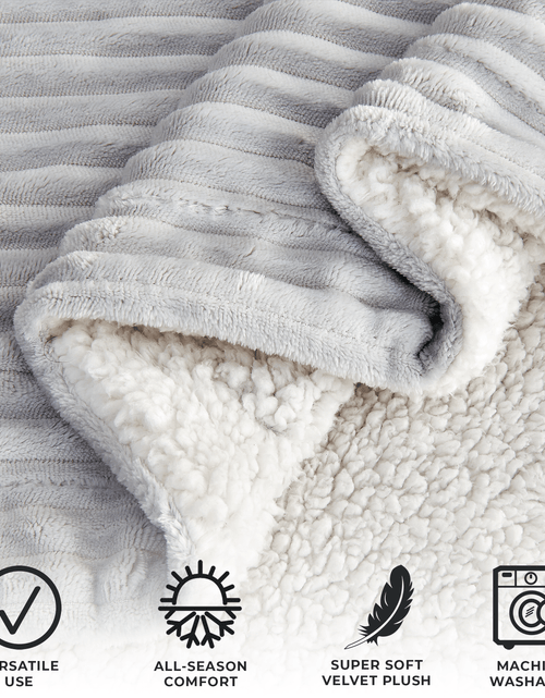 Load image into Gallery viewer, Ribbed Sherpa Throw Blanket - Corduroy Collection
