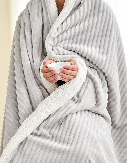 Load image into Gallery viewer, Ribbed Sherpa Throw Blanket - Corduroy Collection
