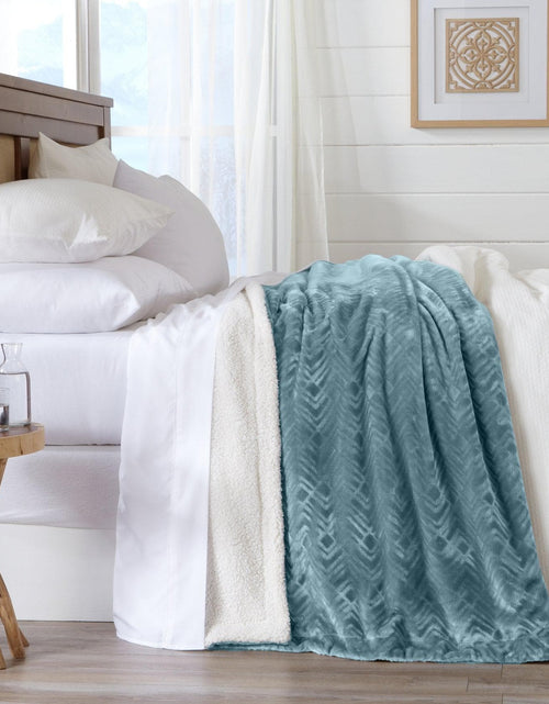 Load image into Gallery viewer, Velvet Plush Sherpa Luxury Bed Blanket - Cielo Collection
