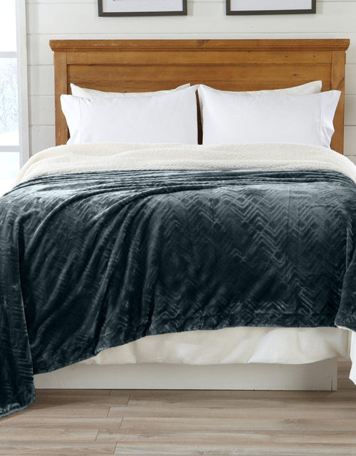 Load image into Gallery viewer, Velvet Plush Sherpa Luxury Bed Blanket - Cielo Collection
