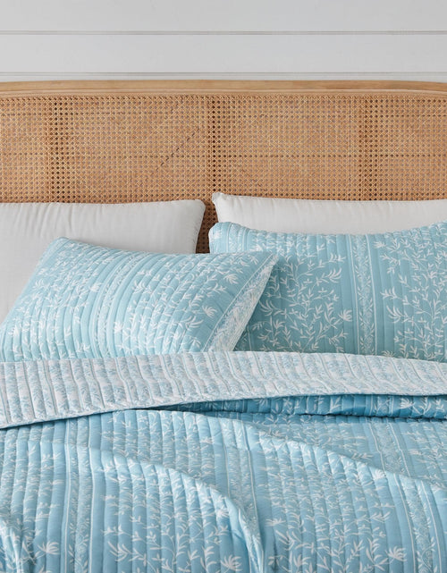 Load image into Gallery viewer, Blue Floral Quilt Set - Senna Collection
