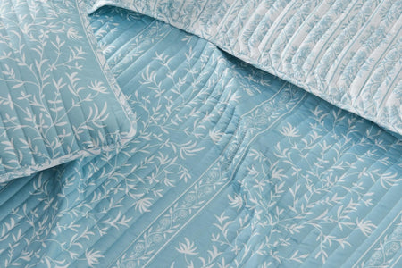 Blue Floral Quilt Set - Senna Collection