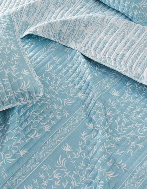 Load image into Gallery viewer, Blue Floral Quilt Set - Senna Collection
