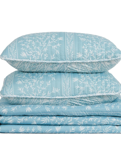 Load image into Gallery viewer, Blue Floral Quilt Set - Senna Collection
