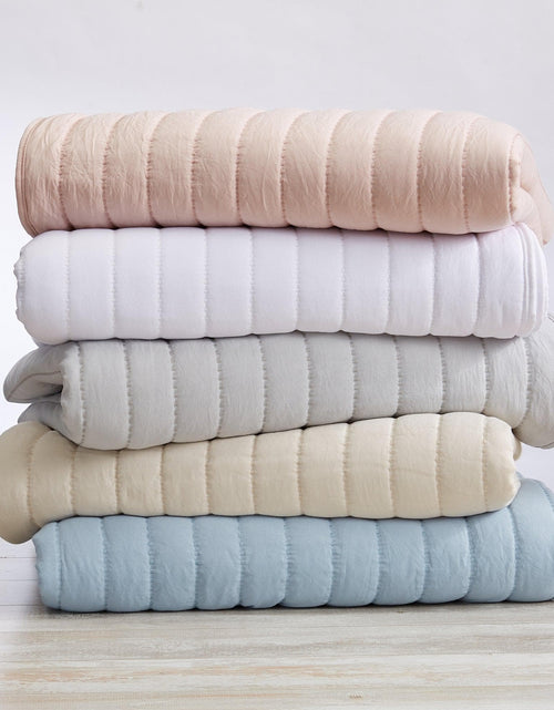 Load image into Gallery viewer, Solid Striped Quilt - Virginia Collection
