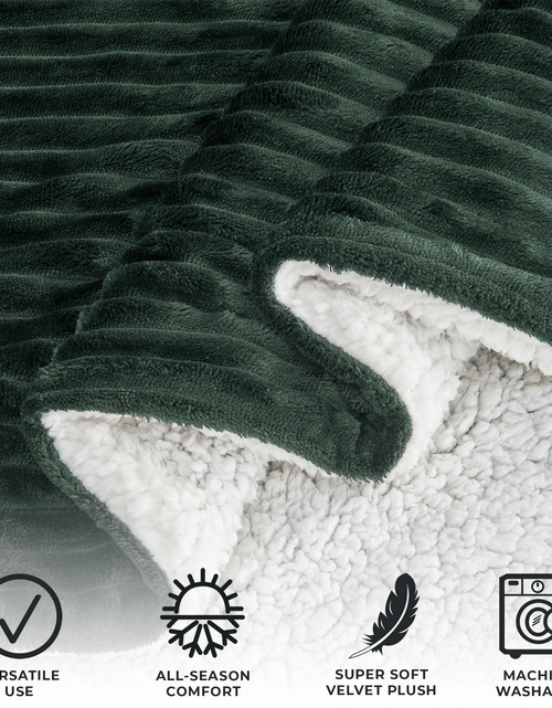 Load image into Gallery viewer, Ribbed Sherpa Throw Blanket - Corduroy Collection
