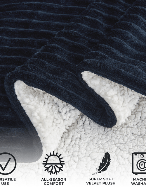 Load image into Gallery viewer, Ribbed Sherpa Throw Blanket - Corduroy Collection
