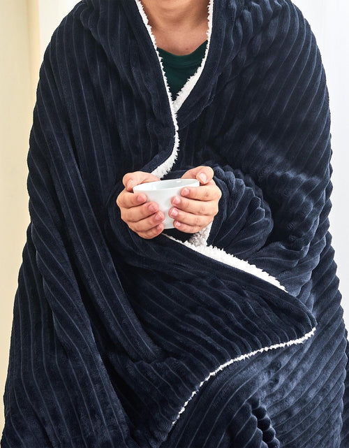 Load image into Gallery viewer, Ribbed Sherpa Throw Blanket - Corduroy Collection
