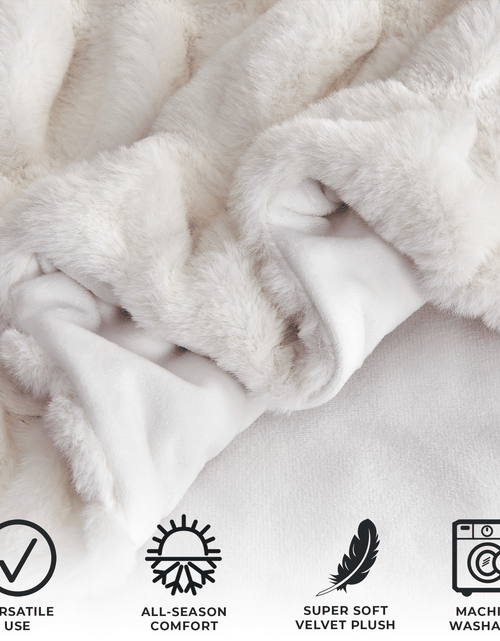 Load image into Gallery viewer, Ruched Faux Fur Throw Blanket - Alondra Collection
