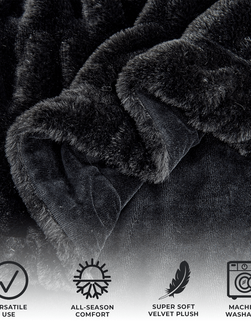 Load image into Gallery viewer, Ruched Faux Fur Throw Blanket - Alondra Collection

