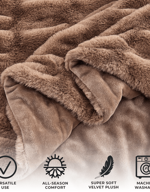 Load image into Gallery viewer, Ruched Faux Fur Throw Blanket - Alondra Collection
