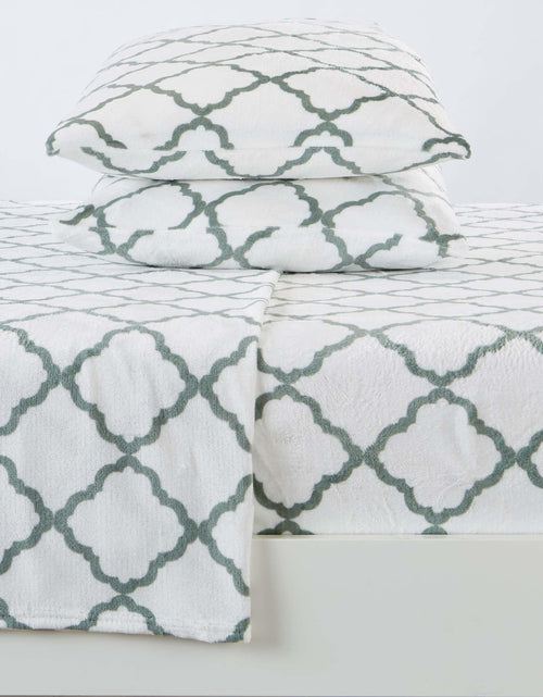 Load image into Gallery viewer, Printed Plush Sheet - Velvet Luxe Lattice Collection
