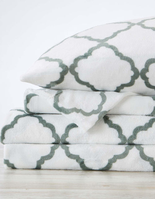 Load image into Gallery viewer, Printed Plush Sheet - Velvet Luxe Lattice Collection

