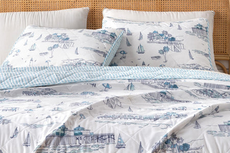 Coastal Toile Quilt Set - Cape Elizabeth Collection