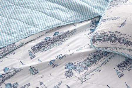 Coastal Toile Quilt Set - Cape Elizabeth Collection