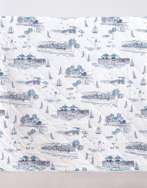 Load image into Gallery viewer, Coastal Toile Quilt Set - Cape Elizabeth Collection
