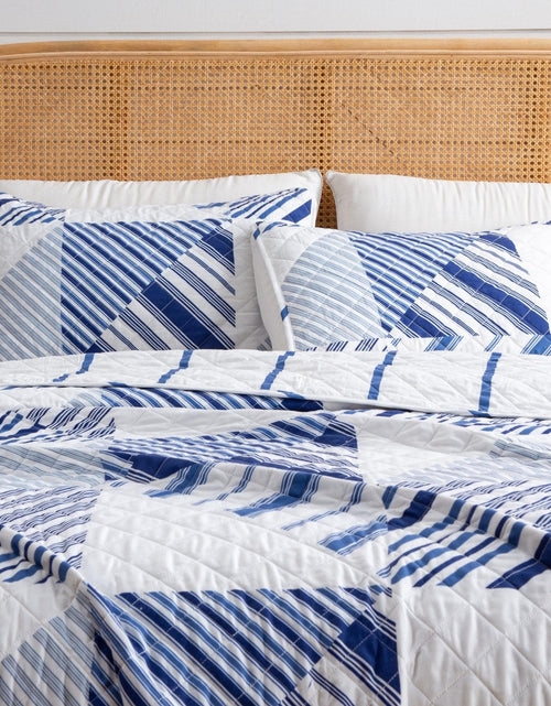 Load image into Gallery viewer, Navy Stripe Quilt - Midnight Bay Collection
