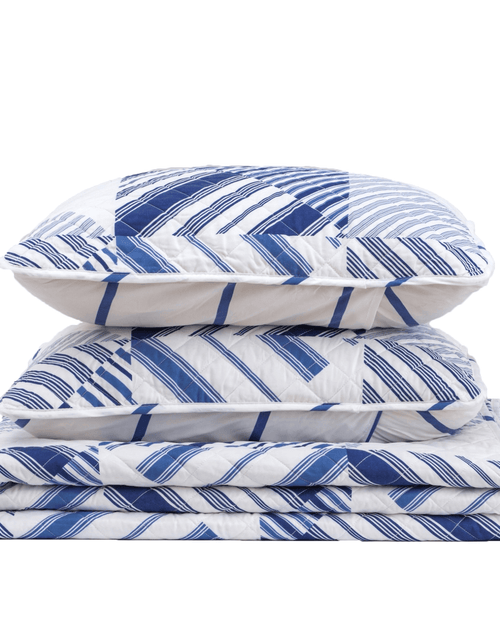 Load image into Gallery viewer, Navy Stripe Quilt - Midnight Bay Collection
