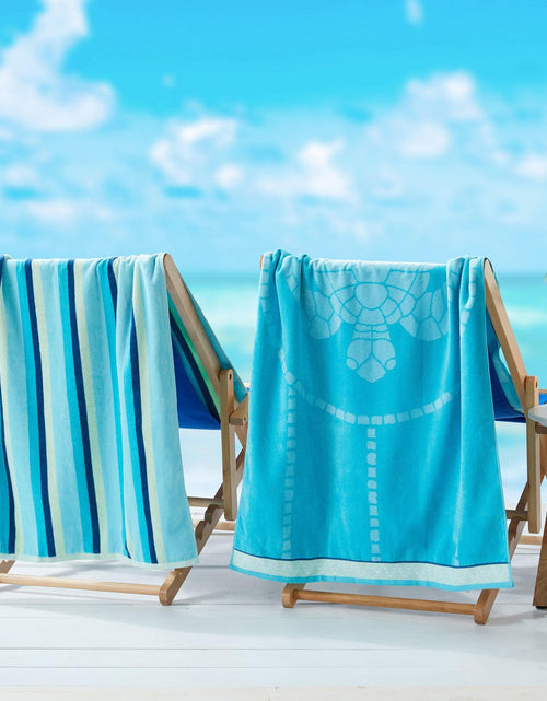 Load image into Gallery viewer, 2 Pack 100% Cotton Jacquard Beach Towels - Playa Collection
