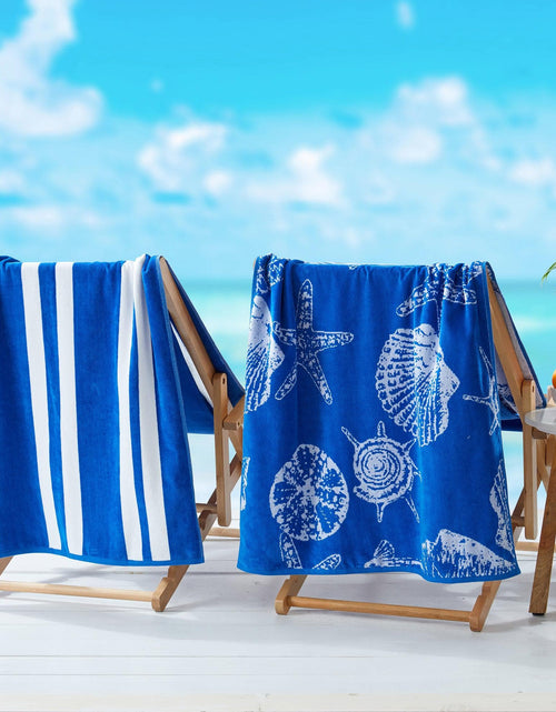 Load image into Gallery viewer, 2 Pack 100% Cotton Jacquard Beach Towels - Playa Collection
