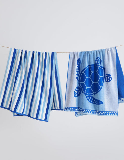 Load image into Gallery viewer, 2 Pack 100% Cotton Jacquard Beach Towels - Playa Collection
