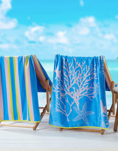 Load image into Gallery viewer, 2 Pack 100% Cotton Jacquard Beach Towels - Playa Collection
