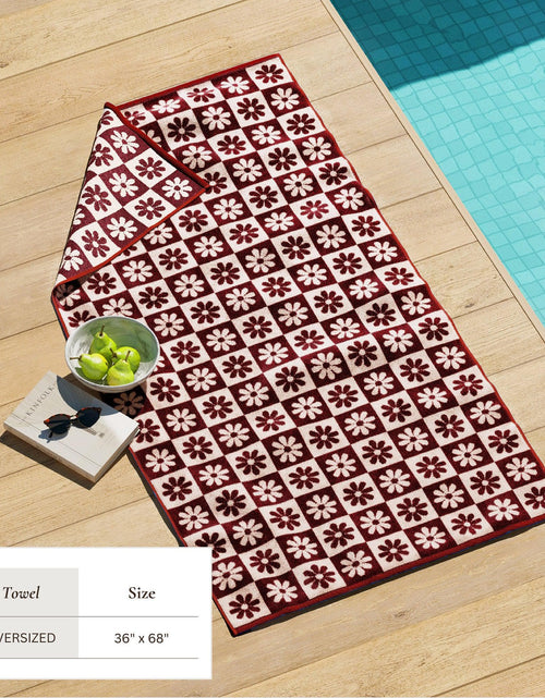Load image into Gallery viewer, Oversized Retro Printed Beach Towel - St. Barts Collection
