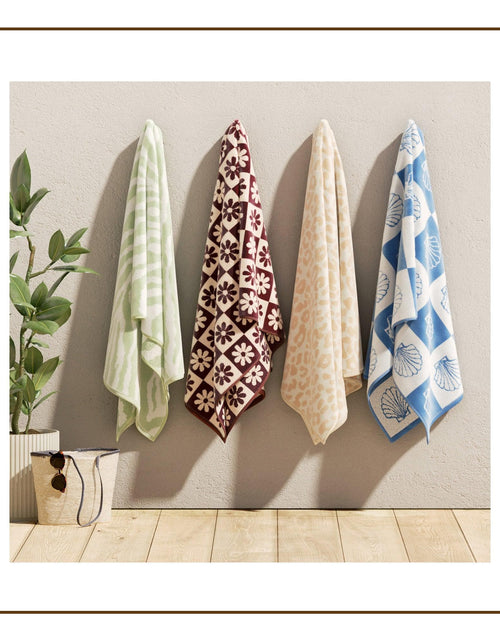 Load image into Gallery viewer, Oversized Retro Printed Beach Towel - St. Barts Collection
