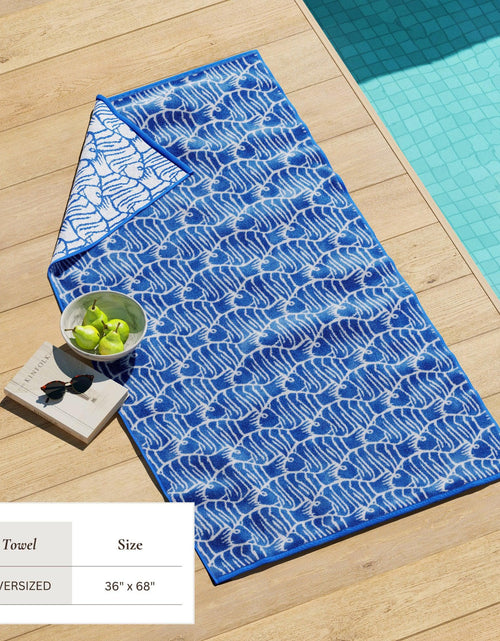 Load image into Gallery viewer, Oversized Retro Printed Beach Towel - St. Barts Collection
