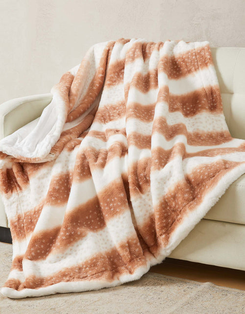 Load image into Gallery viewer, Faux Fur Printed Throw Blanket - Aaliyah Collection

