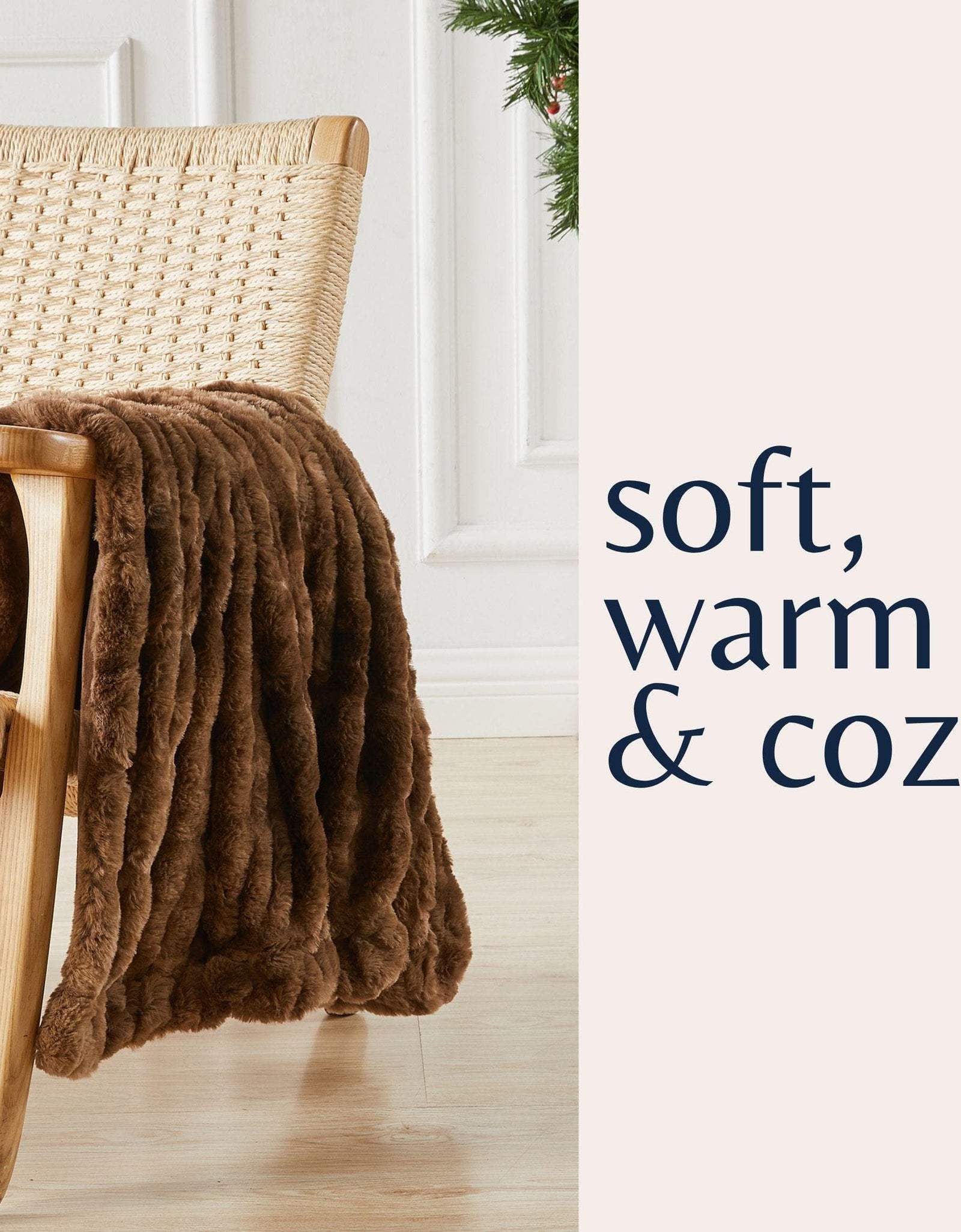 Ruched Faux Fur Throw Blanket - Alondra Collection