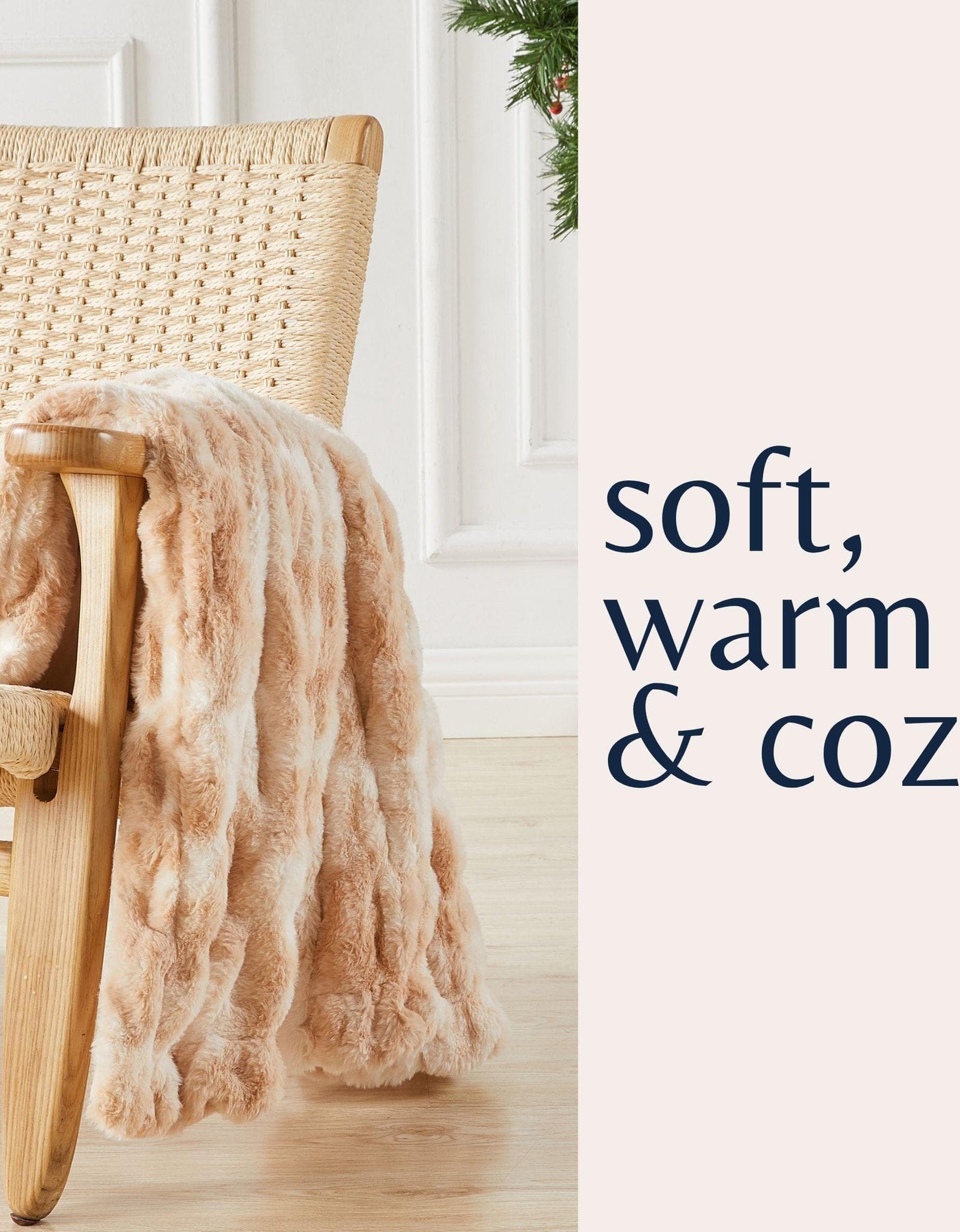 Ruched Faux Fur Throw Blanket - Alondra Collection