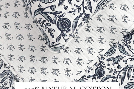 Coastal Printed Cotton Quilt Set - Bernice Collection