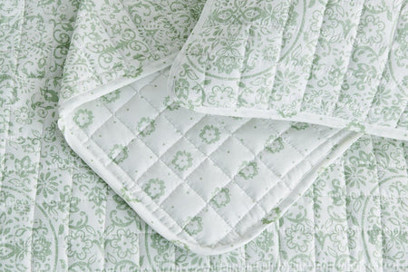 Floral Medallion Printed Microfiber Quilt Set - Kaleigh Collection