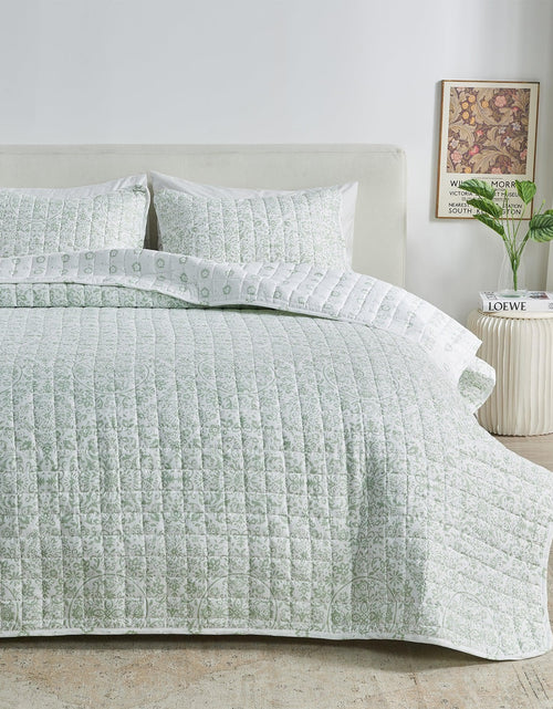 Load image into Gallery viewer, Floral Medallion Printed Microfiber Quilt Set - Kaleigh Collection
