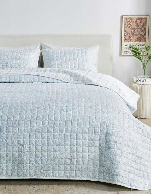 Load image into Gallery viewer, Floral Medallion Printed Microfiber Quilt Set - Kaleigh Collection
