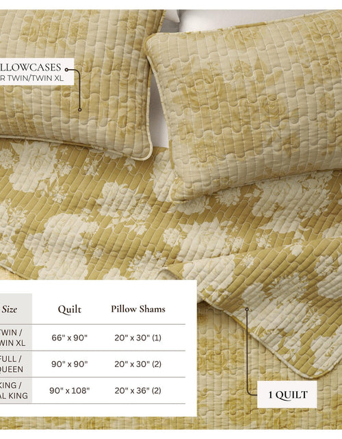 Load image into Gallery viewer, Floral Printed Cotton Quilt Set - Corin Collection
