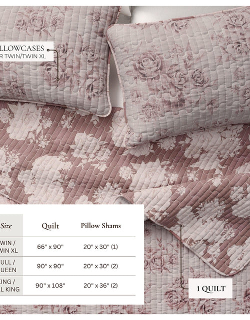Load image into Gallery viewer, Floral Printed Cotton Quilt Set - Corin Collection
